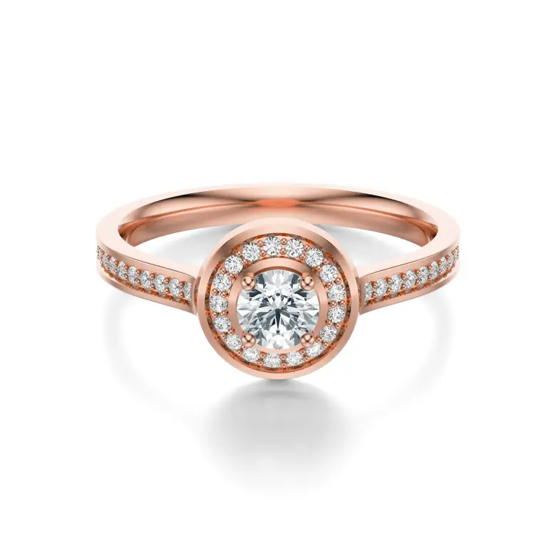 Pierścionek z różowego złota z diamentami AJPZ_109